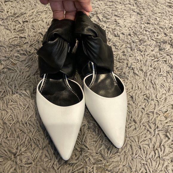 Proenza Schouler Twist Knotted Pointy Toe Slip On Leather Block Heel Mules 38.5 - Picture 10 of 16